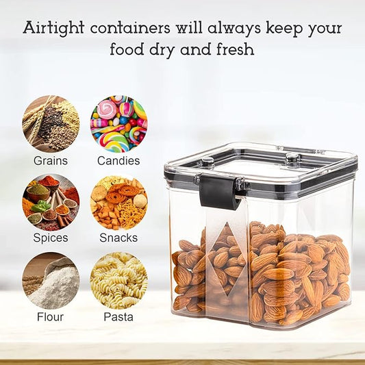Airtight 700ml Kitchen Containers – Pack of 8 (Transparent)