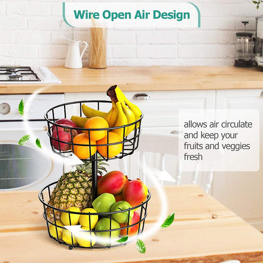 ROVEXA 2-Layer Steel Fruit & Vegetable Basket