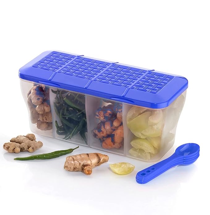 ROVEXA Stewit 4-Section Airtight Storage Container – 1800ml Multipurpose Box (Blue)