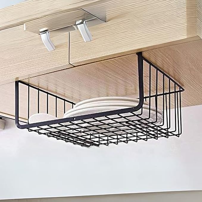 Go Hooked 16-Inch Under Shelf Basket (Pack of 2, Black)