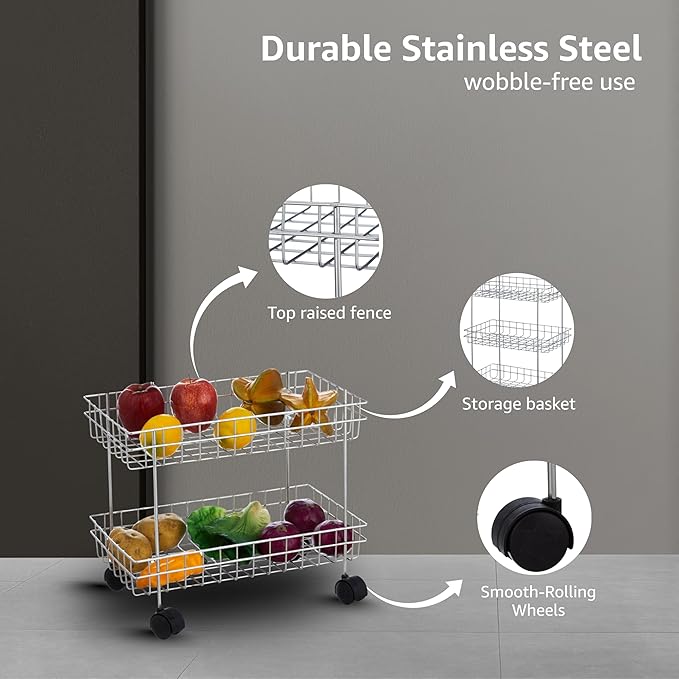 2-Layer Stainless Steel Kitchen Rack (Silver)