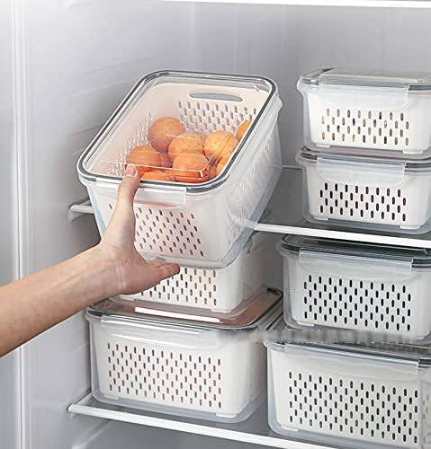 Fridge Fresh Storage Containers – Pack of 4 Vegetable & Fruit Boxes (White)
