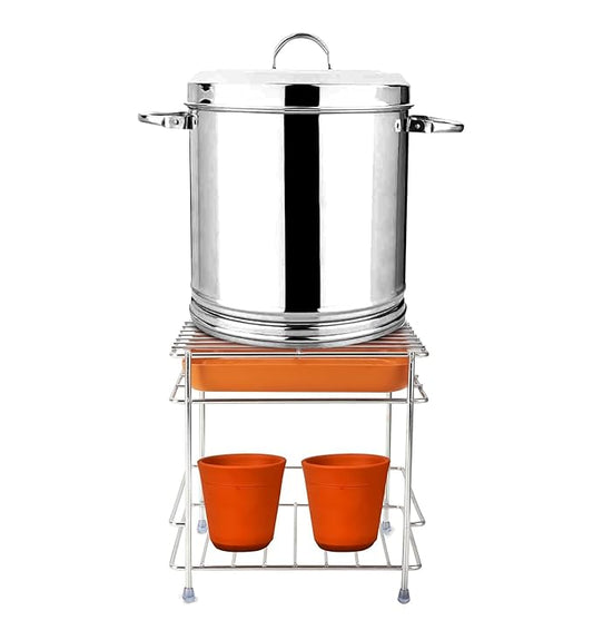 ROVEXA Stainless Steel Matka Stand (Multipurpose Rack)