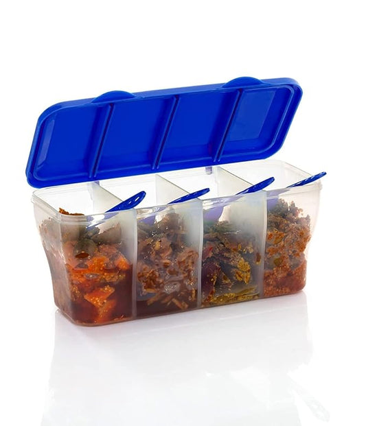ROVEXA Stewit 4-Section Airtight Storage Container – 1800ml Multipurpose Box (Blue)