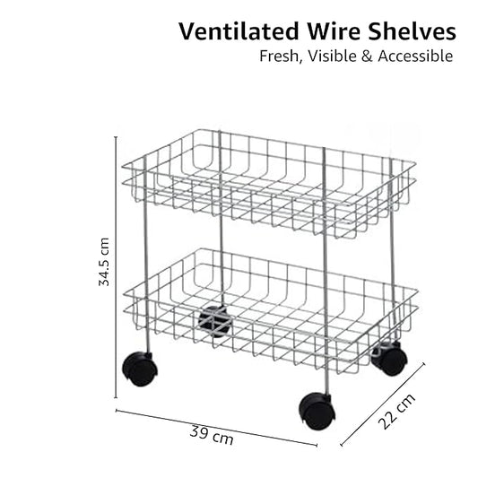 2-Layer Stainless Steel Kitchen Rack (Silver)