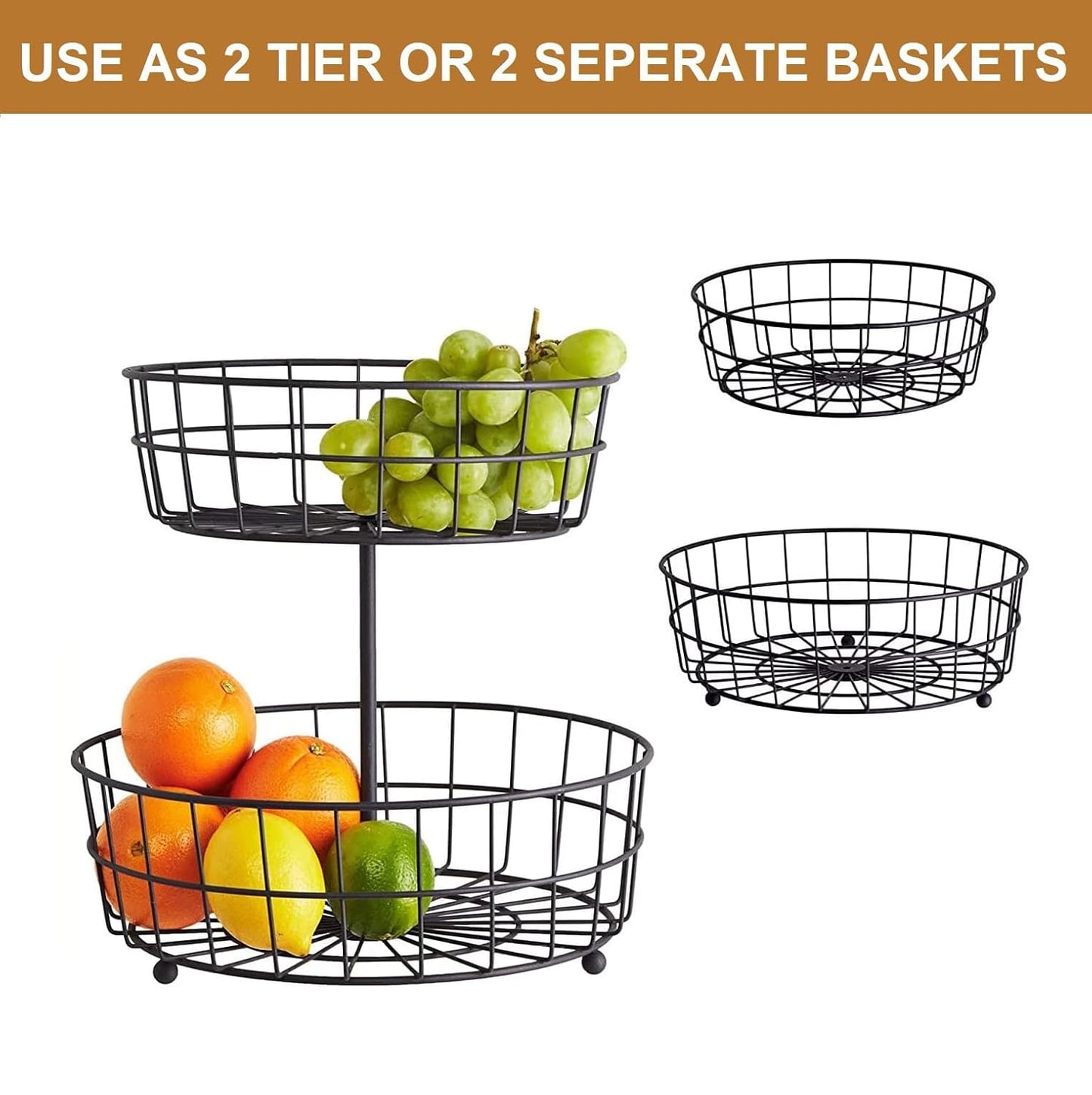 ROVEXA 2-Layer Steel Fruit & Vegetable Basket
