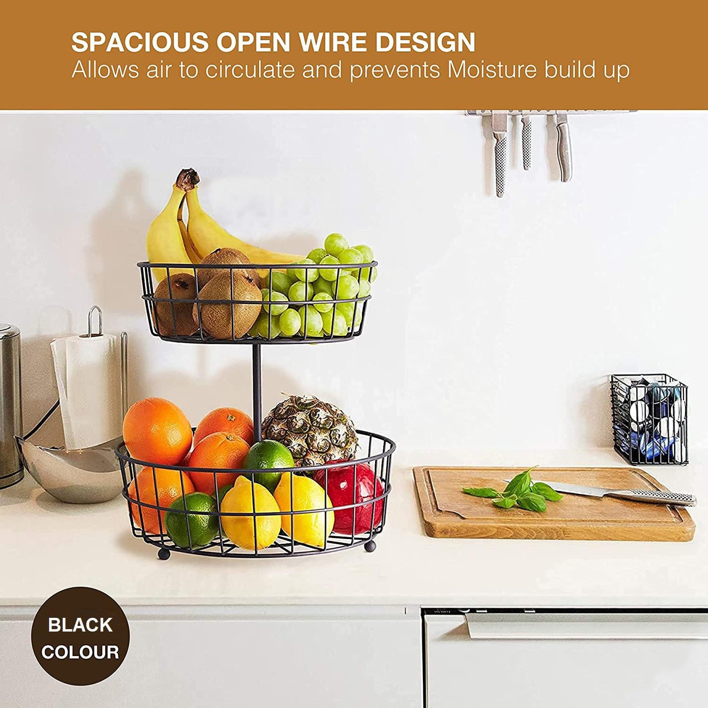 ROVEXA 2-Layer Steel Fruit & Vegetable Basket