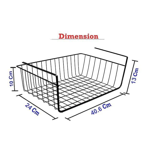 Go Hooked 16-Inch Under Shelf Basket (Pack of 2, Black)