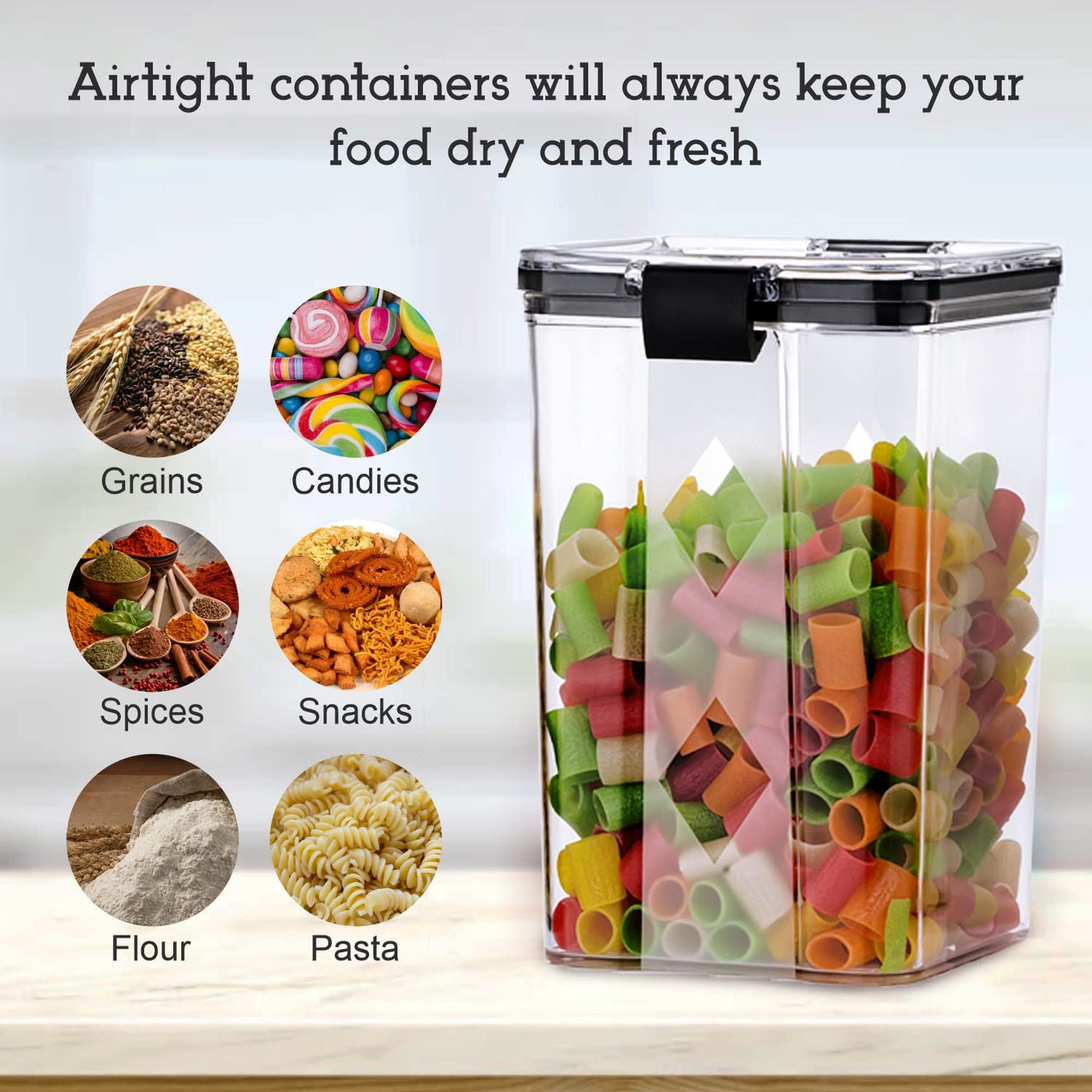 Airtight 1100ml Kitchen Storage Containers – Pack of 4 (Transparent)
