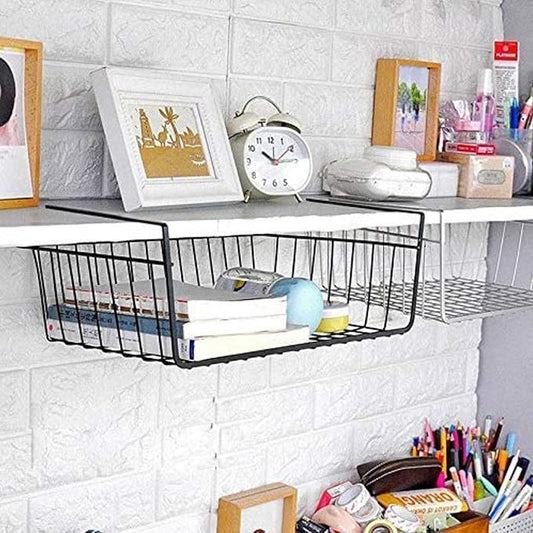 Go Hooked 16-Inch Under Shelf Basket (Pack of 2, Black)