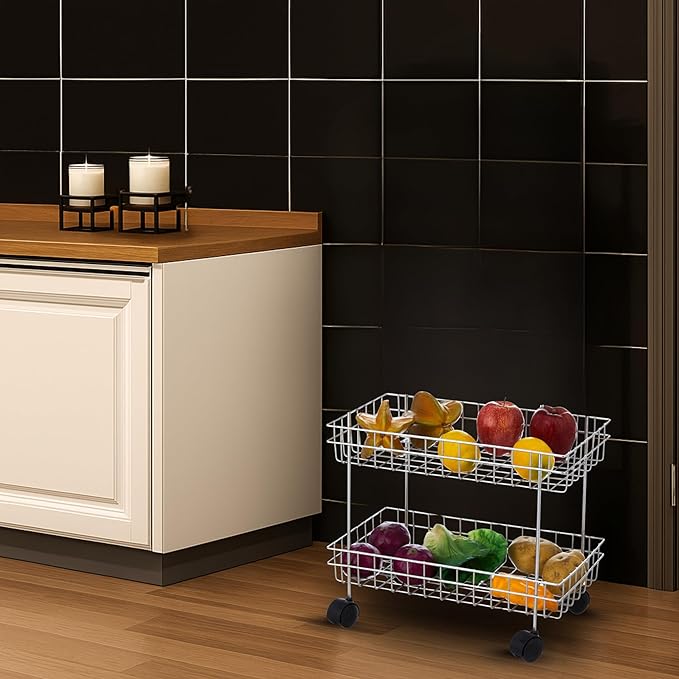 2-Layer Stainless Steel Kitchen Rack (Silver)