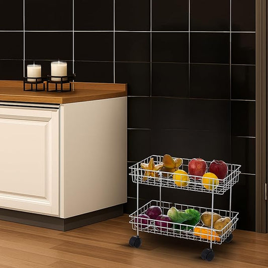 2-Layer Stainless Steel Kitchen Rack (Silver)