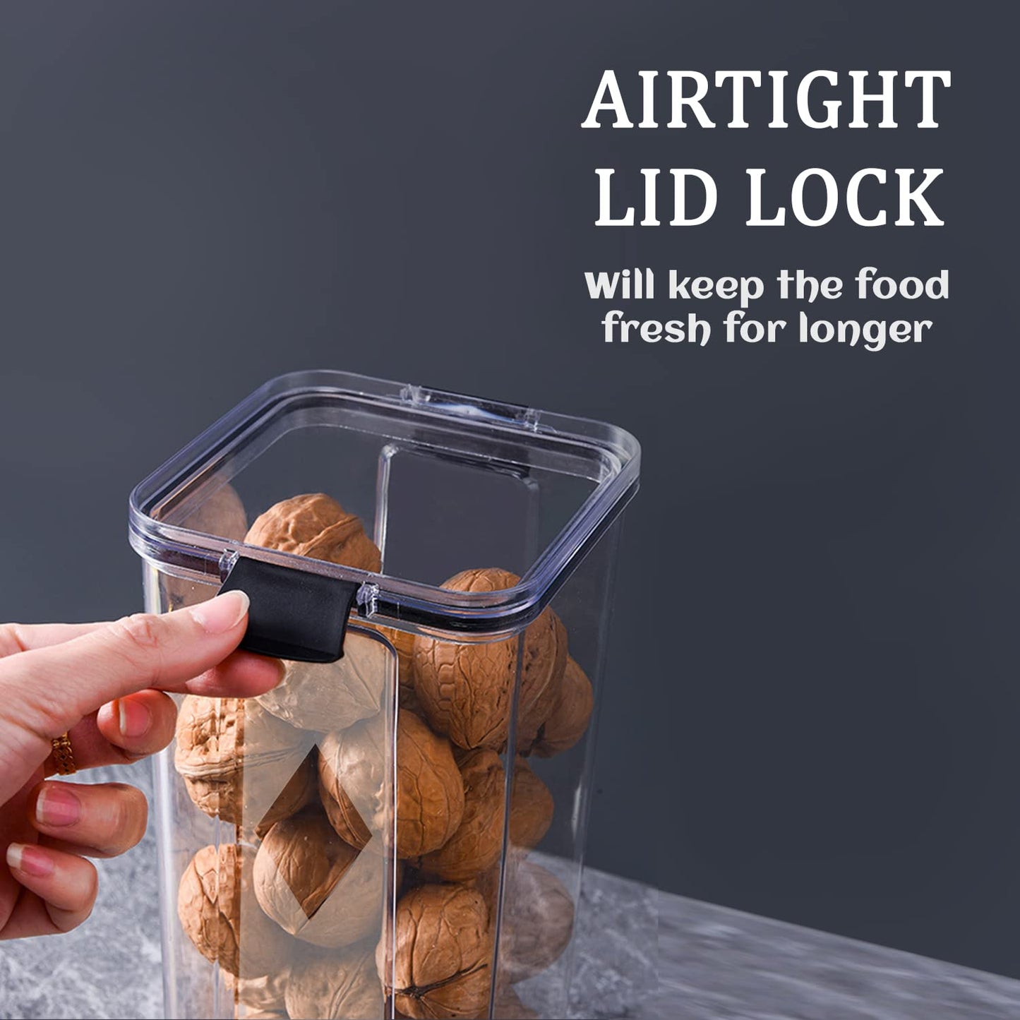 Airtight 1100ml Kitchen Storage Containers – Pack of 4 (Transparent)